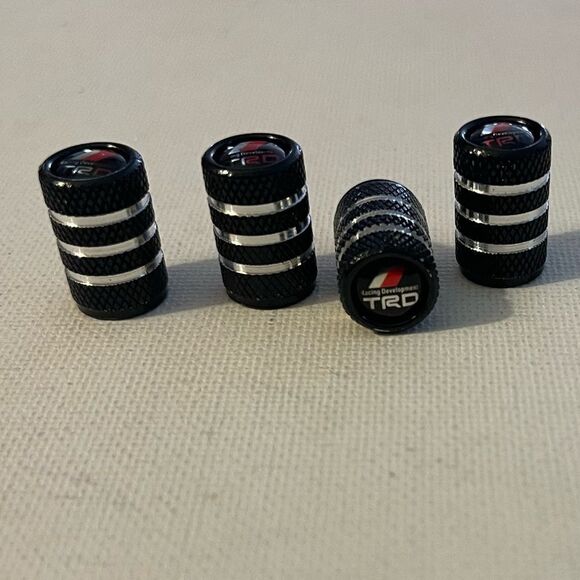 Toyota TRD valve Stem caps in Black set of 4 NWT - Picture 2 of 4